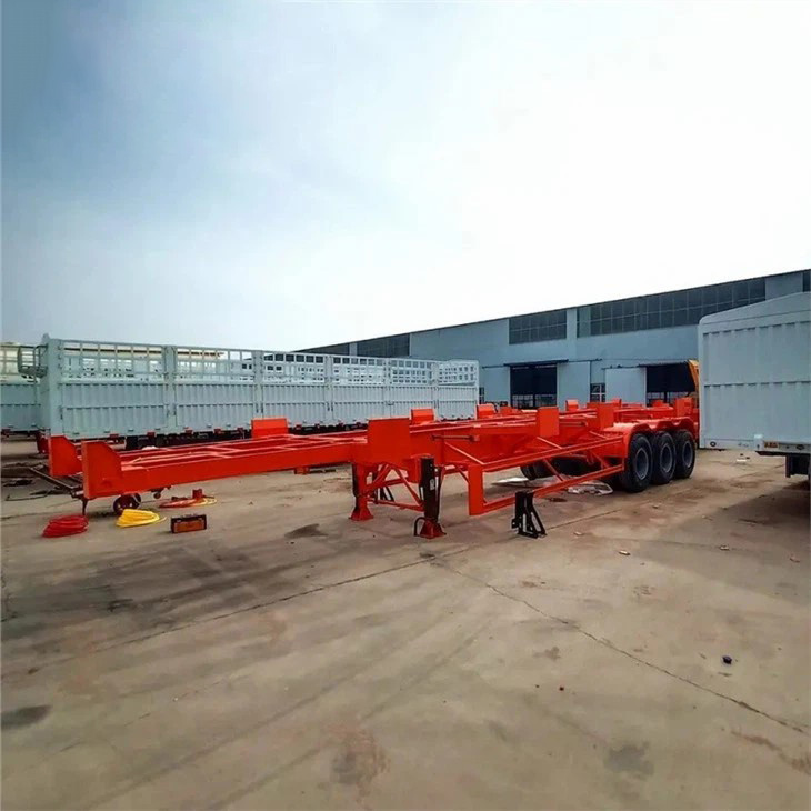 Semi-remorque squelettique de conteneur à trois essieux