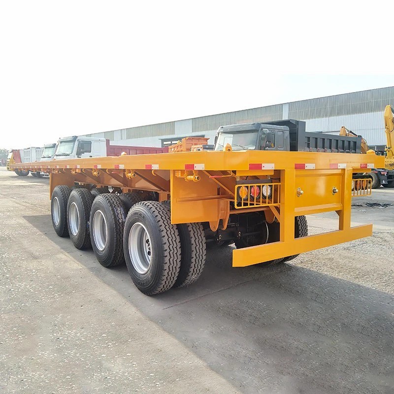 Semi-remorque plateau de quatre essieux et de 45 pieds